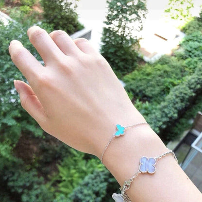 [vivabelle]BUTTERFLY TURQUOISE BUTTERFLY BRACELET SILVER