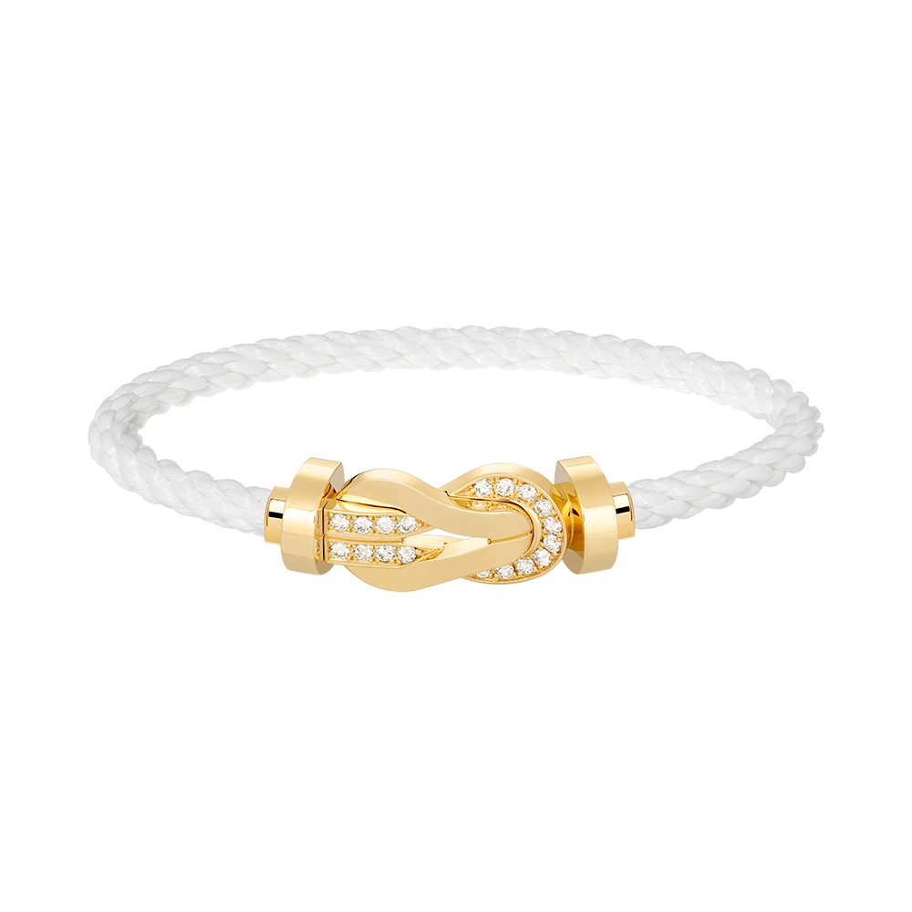 [vivabelle]CHANCE LARGE 8 FIGURE BUCKLE HALF DIAMOND BRACELET GOLD