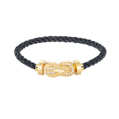 [vivabelle]CHANCE LARGE 8 FIGURE BUCKLE HALF DIAMOND BRACELET GOLD