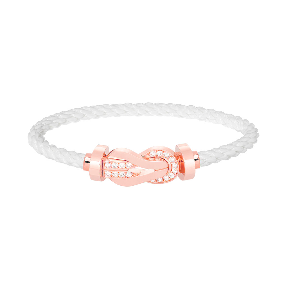 [vivabelle]CHANCE LARGE 8 FIGURE BUCKLE HALF DIAMOND BRACELET ROSE GOLD