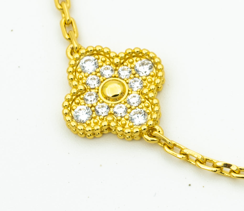 [vivabelle]CLOVER BRACELET 5 MOTIFS GOLD DIAMOND