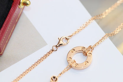 [vivabelle]LOVE NECKLACE ADJUSTABLE ROSE GOLD 2 DIAMOND