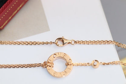 [vivabelle]LOVE NECKLACE ADJUSTABLE ROSE GOLD 2 DIAMOND