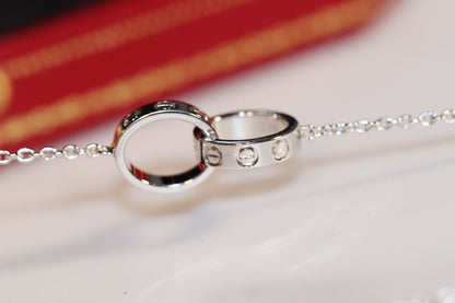 [vivabelle]LOVE NECKLACE PINK GOLD AND SILVER