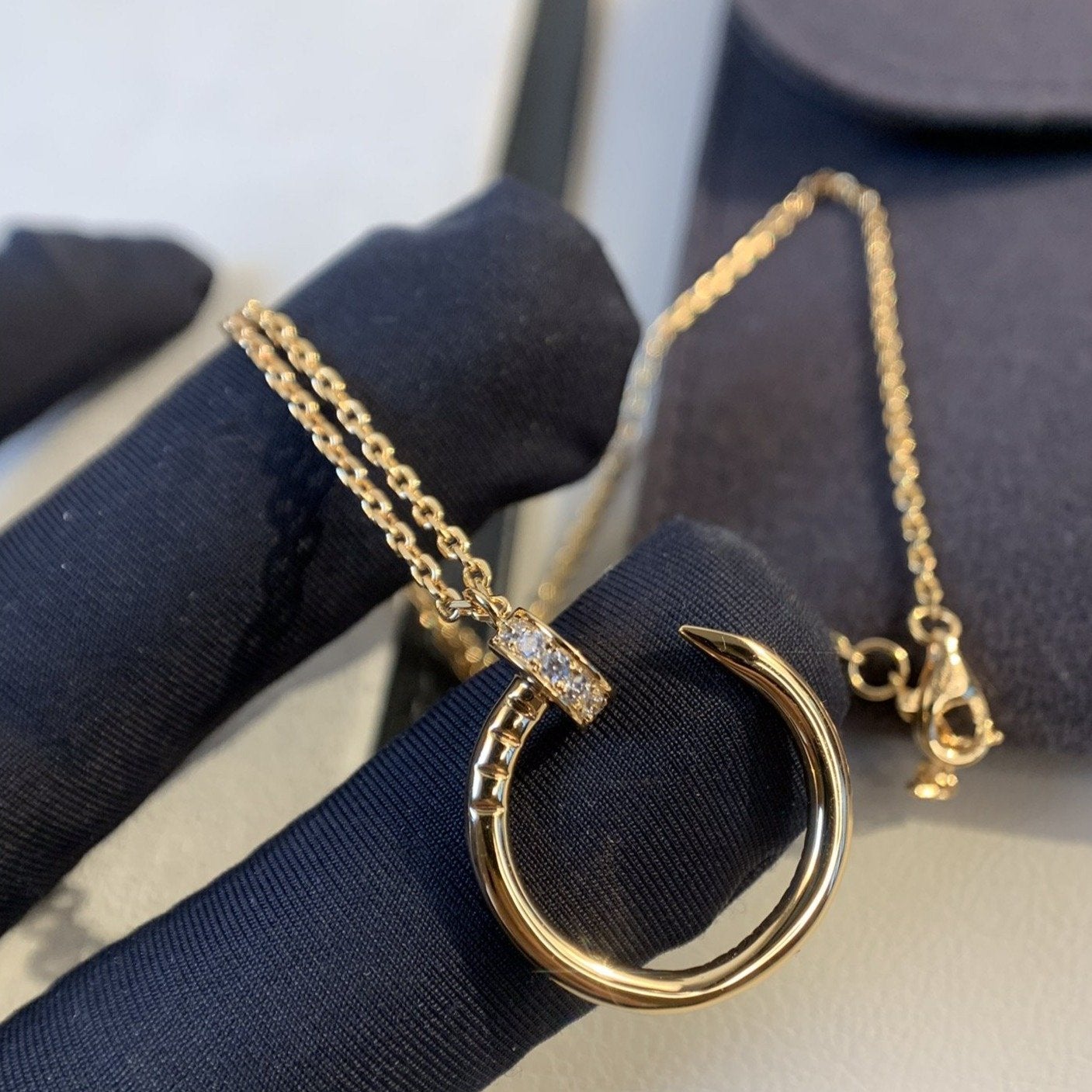 [vivabelle]JUSTE NECKLACE PINK GOLD DIAMONDS