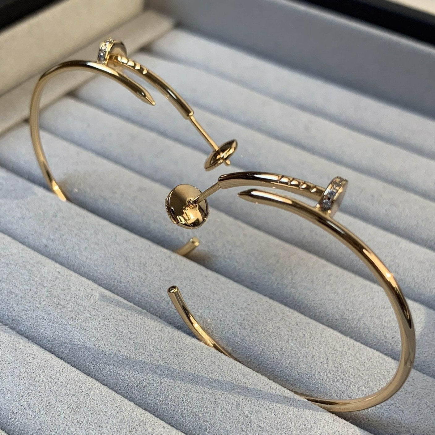 [vivabelle]JUSTE EARRINGS GOLD DIAMONDS 1.8MM