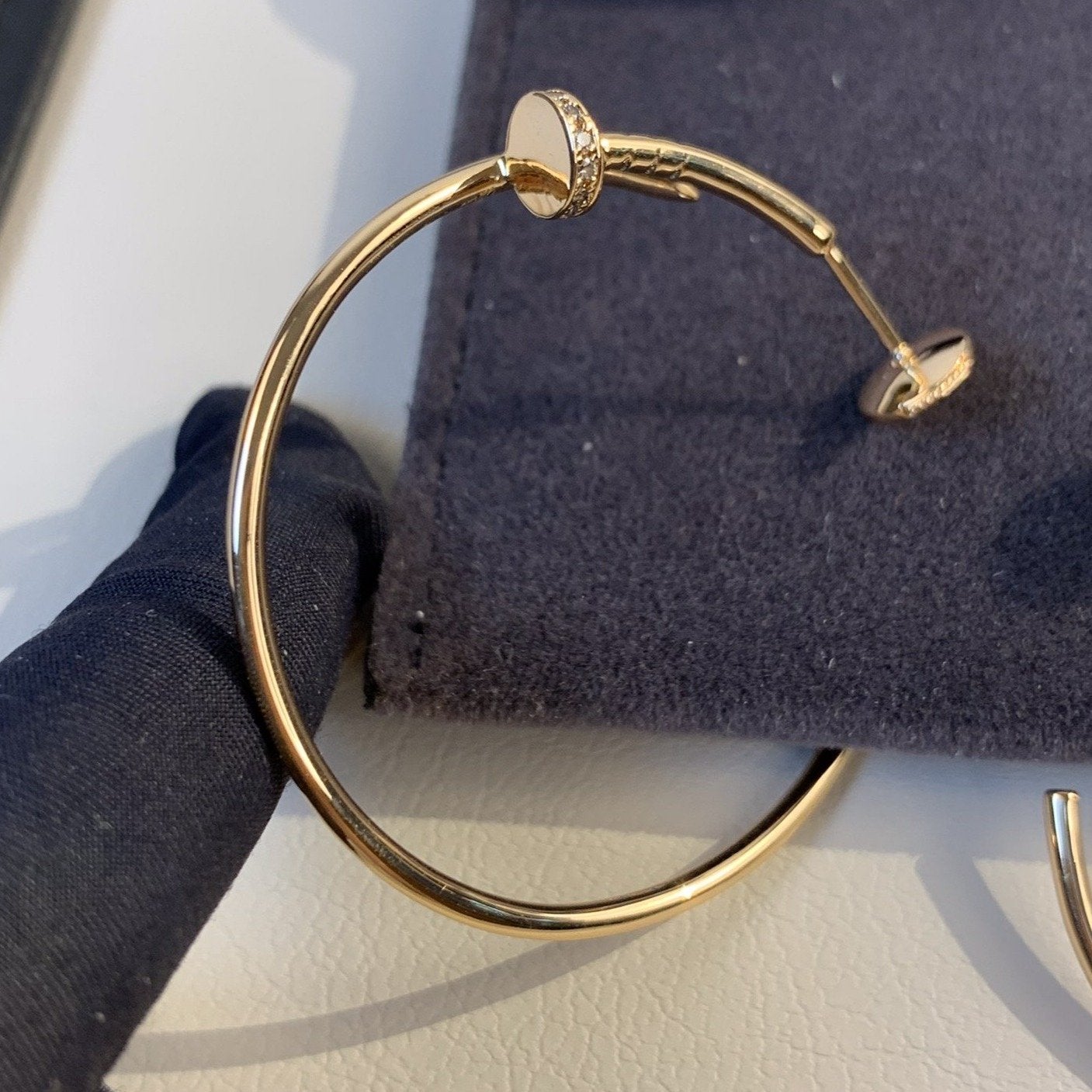 [vivabelle]JUSTE EARRINGS GOLD DIAMONDS 1.8MM