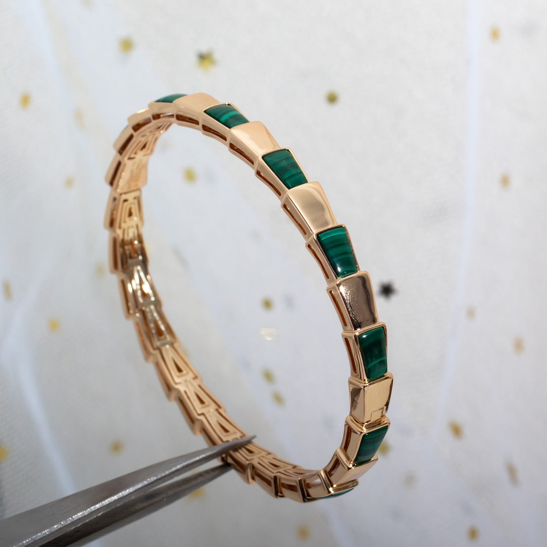 [vivabelle]SERPENTI BRACELET PINK GOLD MALACHITE