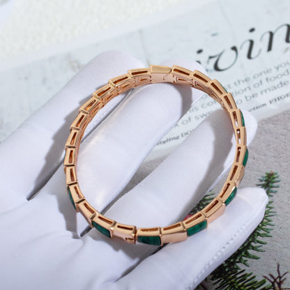 [vivabelle]SERPENTI BRACELET PINK GOLD MALACHITE