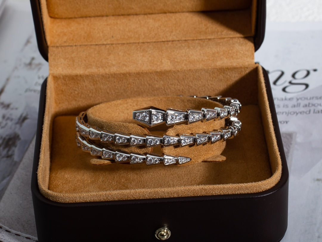 [vivabelle]SERPENTI BRACELET SILVER DIAMOND DOUBLE ROW