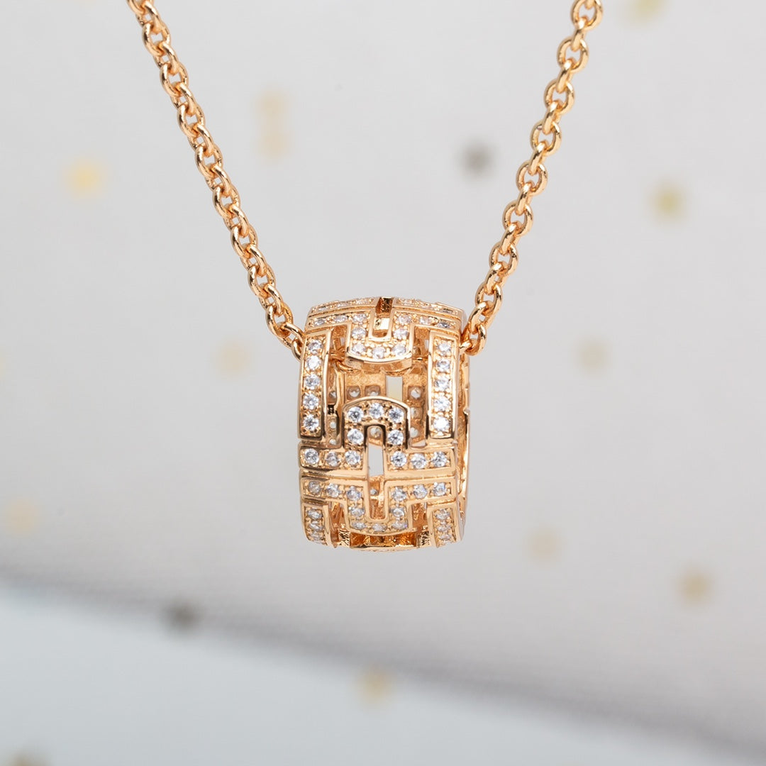 [vivabelle]PARENTESI NECKLACE PINK GOLD DIAMOND