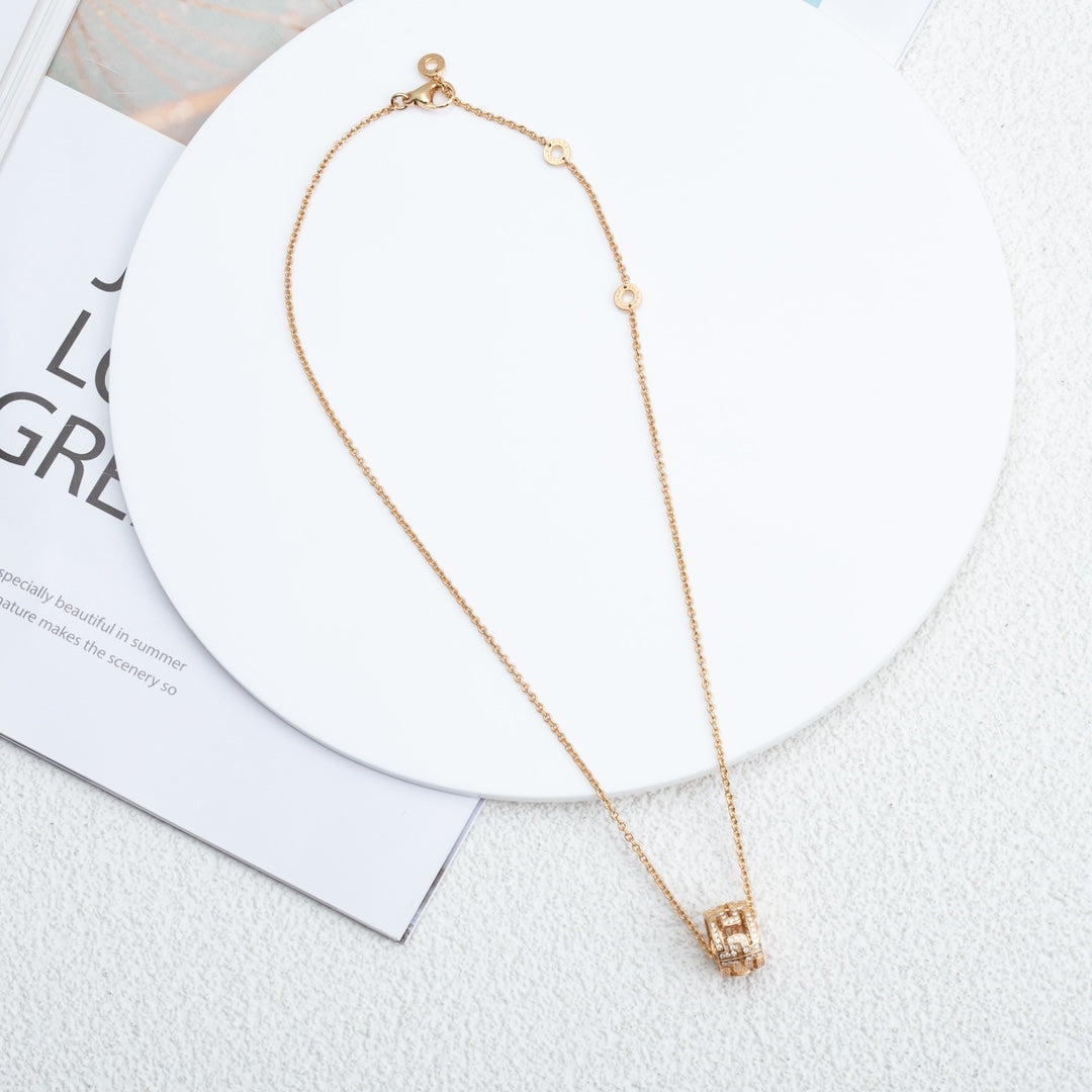 [vivabelle]PARENTESI NECKLACE PINK GOLD DIAMOND