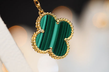 [vivabelle]CLOVER EARRINGS GOLD MALACHITE DIAMOND 3 MOTIF