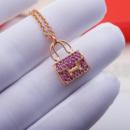 [vivabelle]CONSTANCE PEDANT PURPLE DIAMOND NECKLACE
