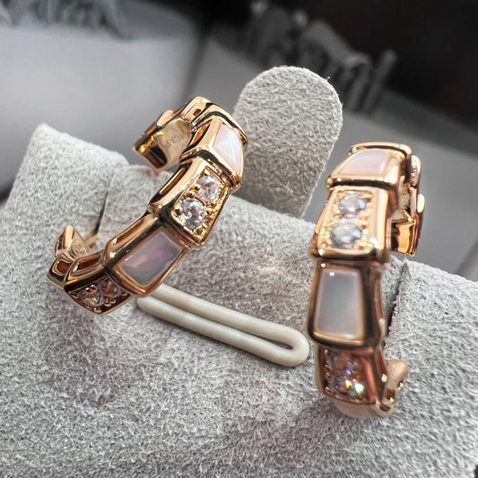 [vivabelle]SERPENTI MOP PINK GOLD EARRINGS