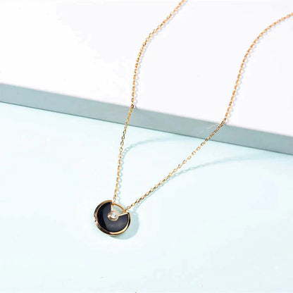 [vivabelle]AMULETTE GOLD CARNELIAN ONYX NECKLACE
