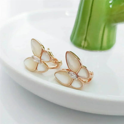 [vivabelle]BUTTERFLY MOP DIAMOND EARRINGS