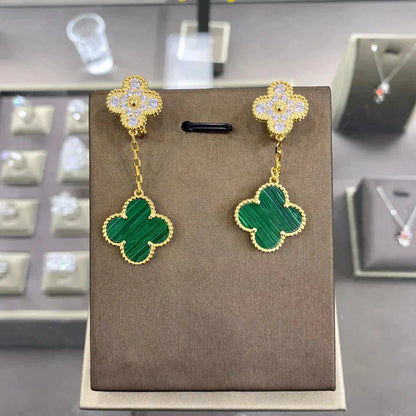 [vivabelle]CLOVER  2 MOTIFS  DIAMOND  EARRINGS (MULTIPLE CHOICESç´