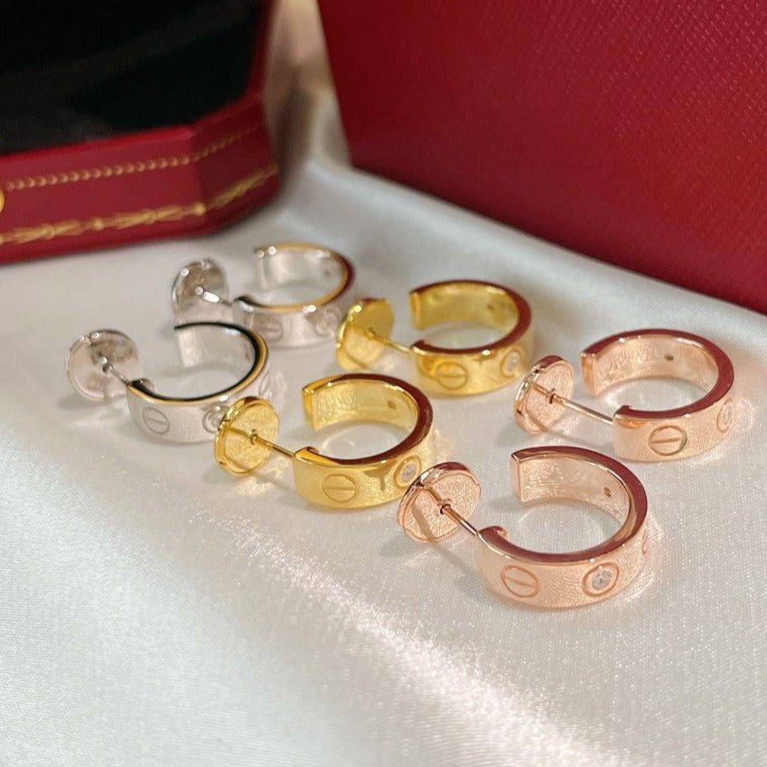 [vivabelle]LOVE EARRINGS 5.7MM 2 DIAMONDS