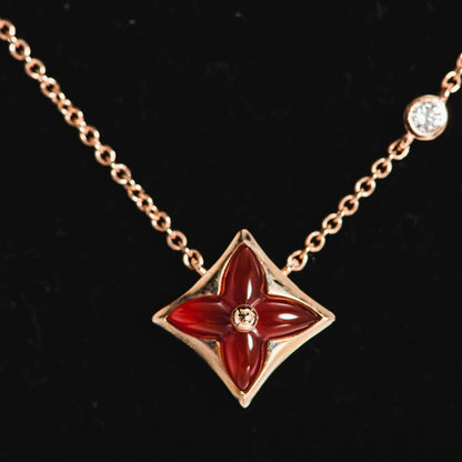 [vivabelle]STAR NECKLACE PINK GOLD 1 DIAMOND