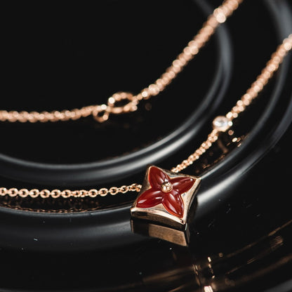 [vivabelle]STAR NECKLACE PINK GOLD 1 DIAMOND