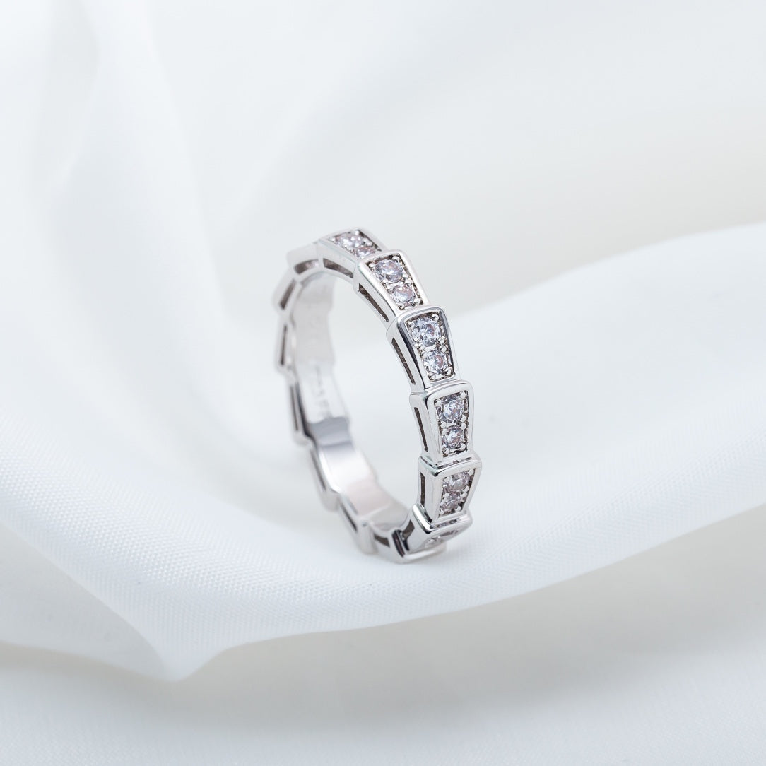 [vivabelle]SERPENTI RING SILVER DIAMOND PAVED 3MM