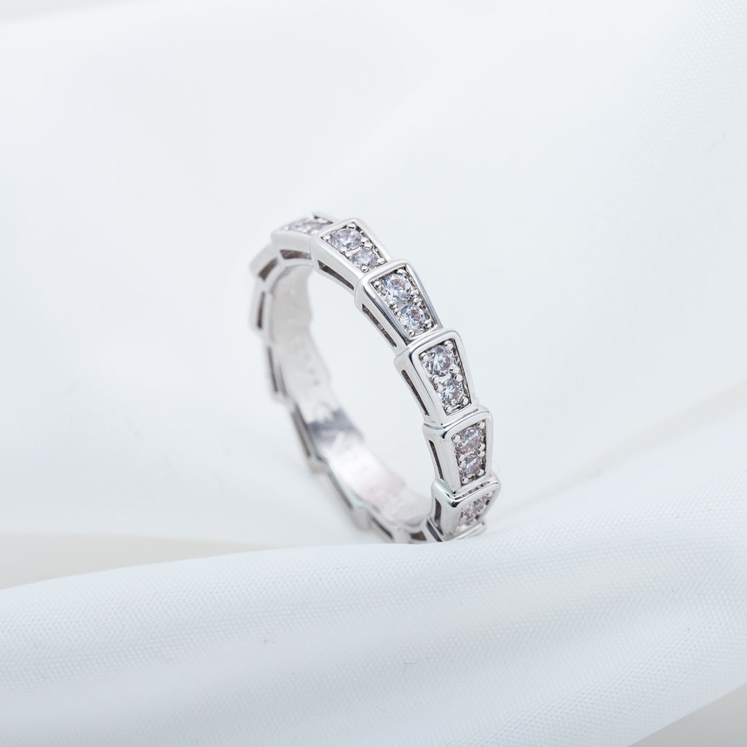 [vivabelle]SERPENTI RING SILVER DIAMOND PAVED 3MM