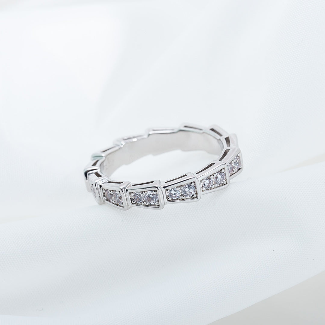 [vivabelle]SERPENTI RING SILVER DIAMOND PAVED 3MM