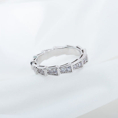 [vivabelle]SERPENTI RING SILVER DIAMOND PAVED 3MM