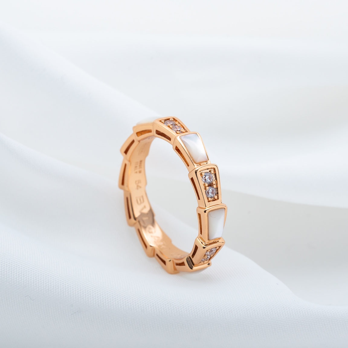 [vivabelle]SERPENTI RING PINK GOLD DIAMOND MOP 3MM