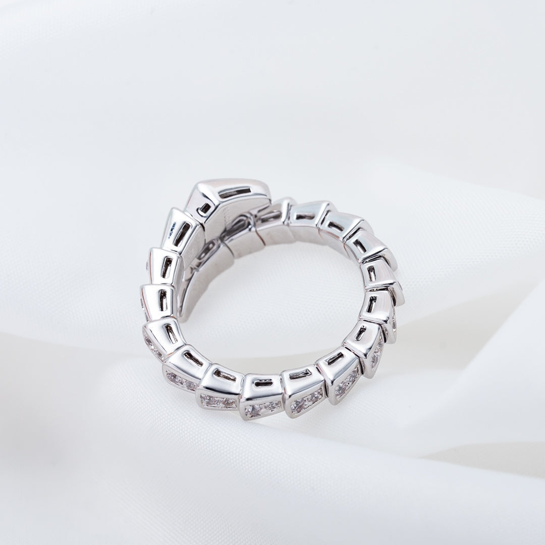 [vivabelle]SERPENTI RING SILVER DIAMOND PAVED 4MM