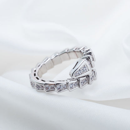 [vivabelle]SERPENTI RING SILVER DIAMOND PAVED 4MM