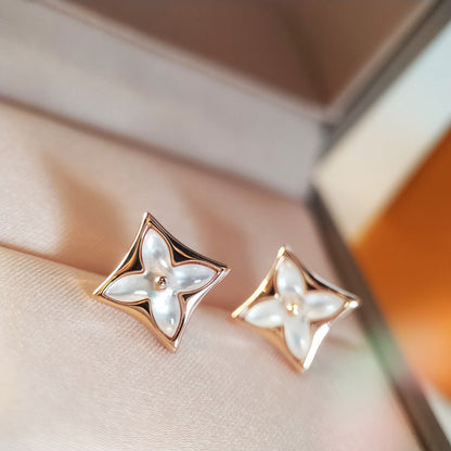 [vivabelle]STAR MOP PINK GOLD EARRINGS