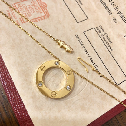 [vivabelle]LOVE NECKLACE 16MM 3 DIAMONDS