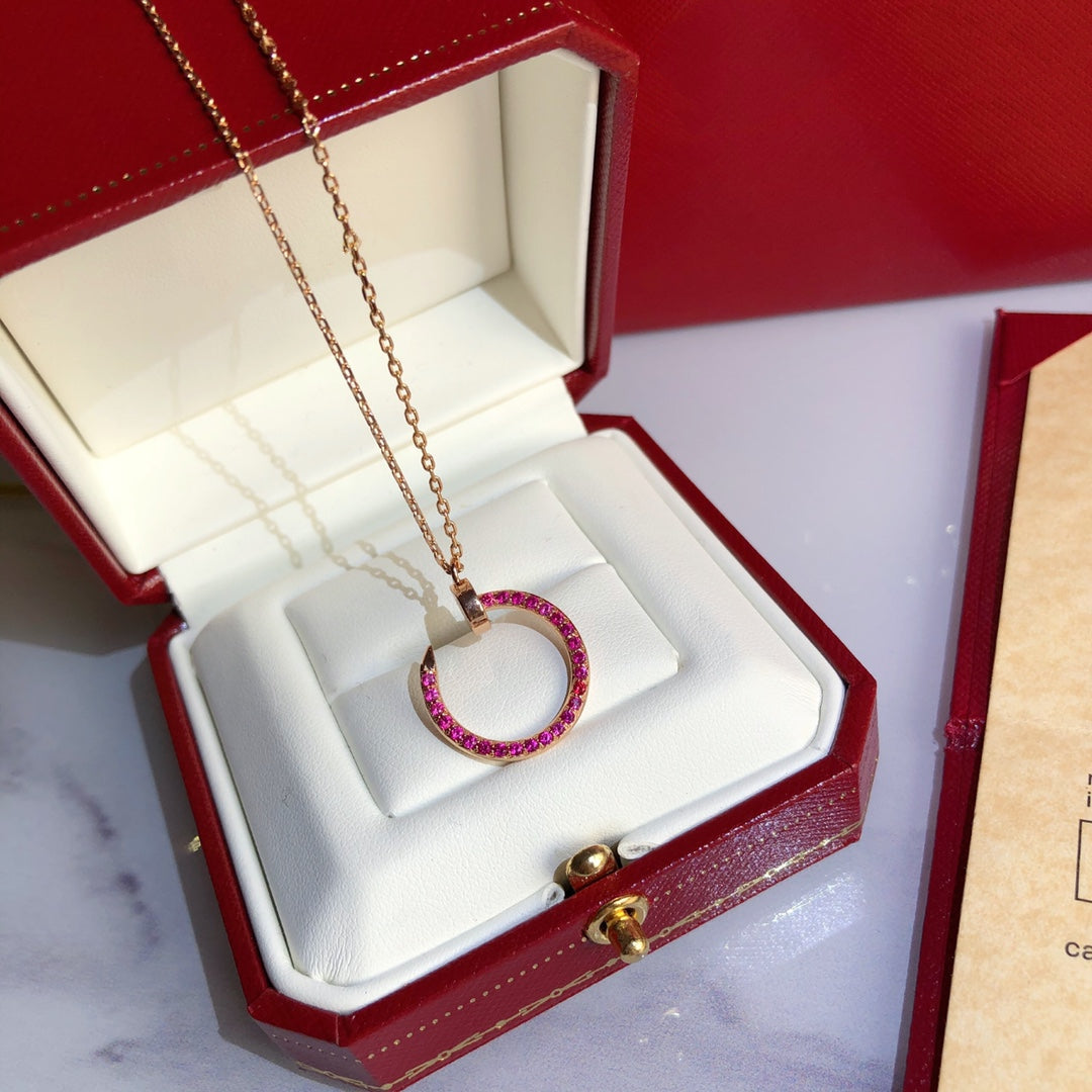 [vivabelle]JUSTE NECKLACE GOLD RED DIAMONDS