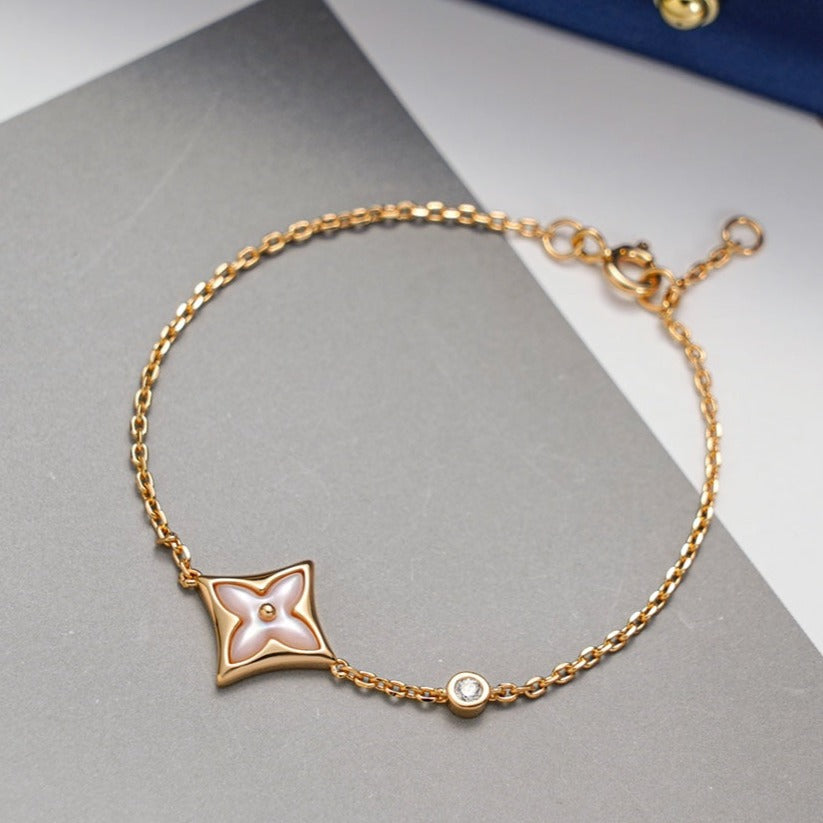 [vivabelle]STAR 1 DIAMOND PINK GOLD BRACELET