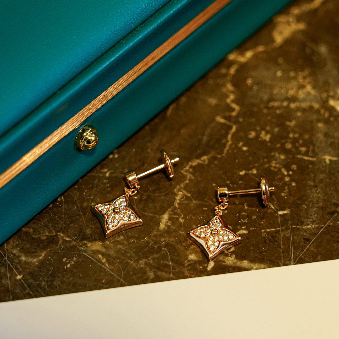 [vivabelle]STAR DIAMONDS EARRINGS GOLD