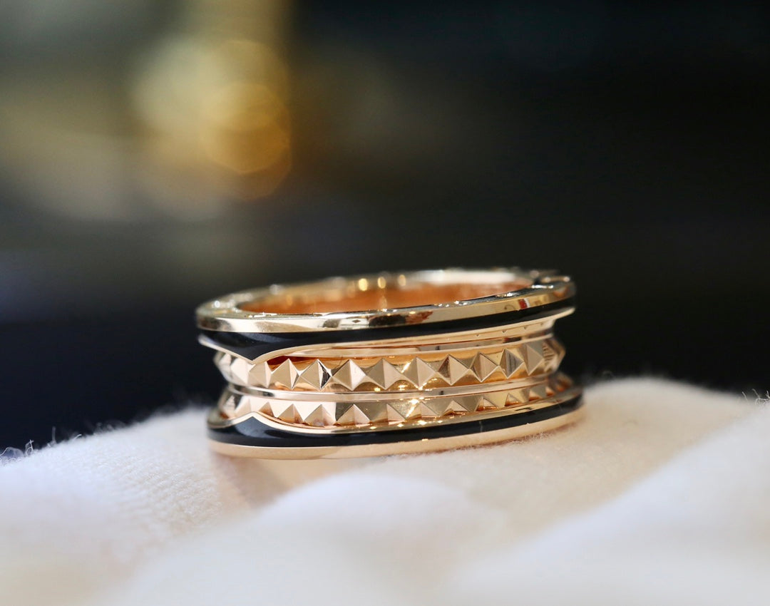 [vivabelle]ZERO 1 PINK GOLD BLACK CERAMIC RING