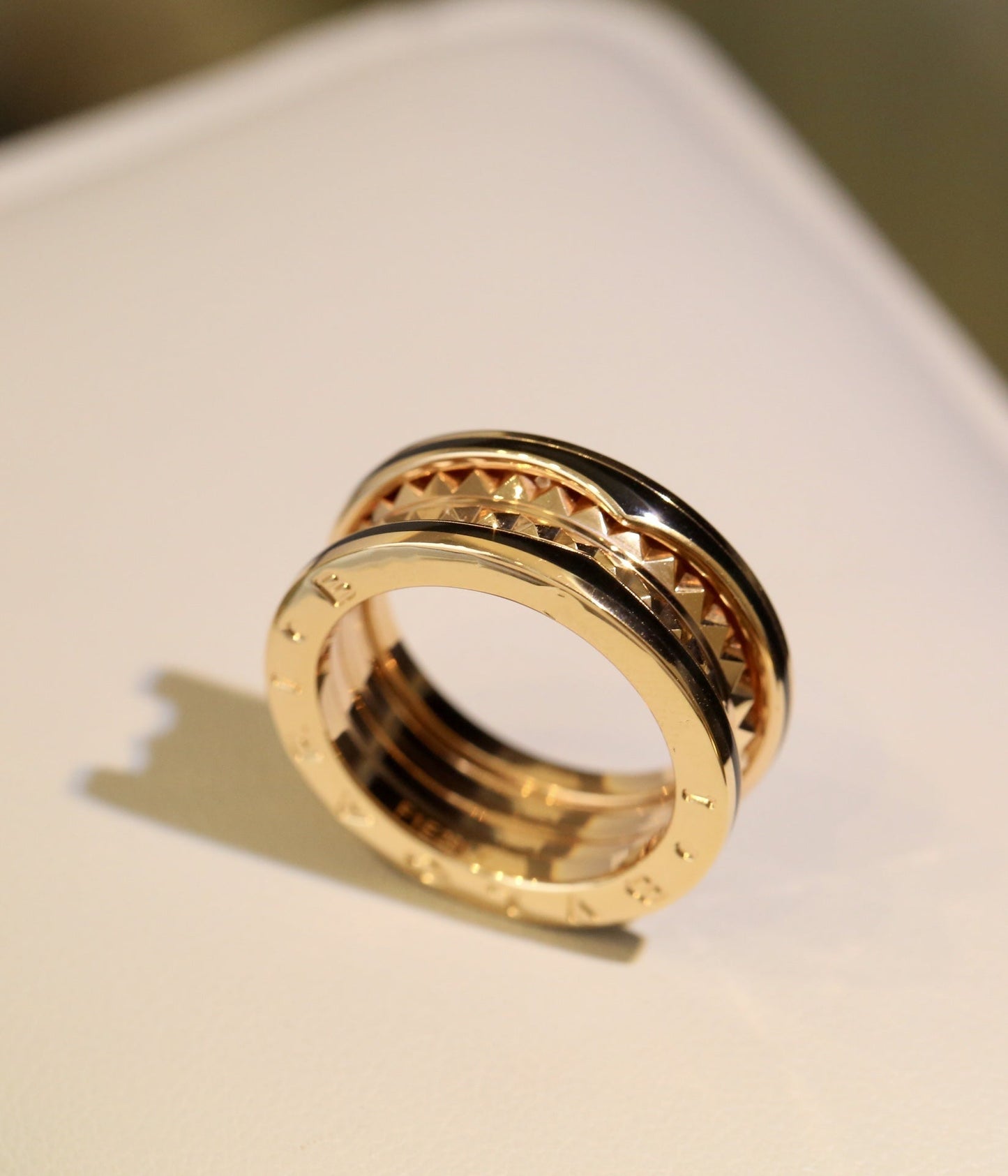 [vivabelle]ZERO 1 PINK GOLD BLACK CERAMIC RING