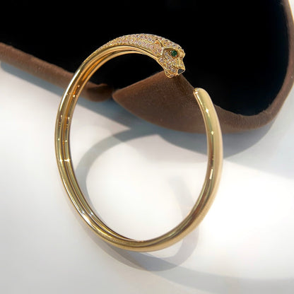 [vivabelle]PANTHERE GOLD DIAMOND OPEN BRACELET