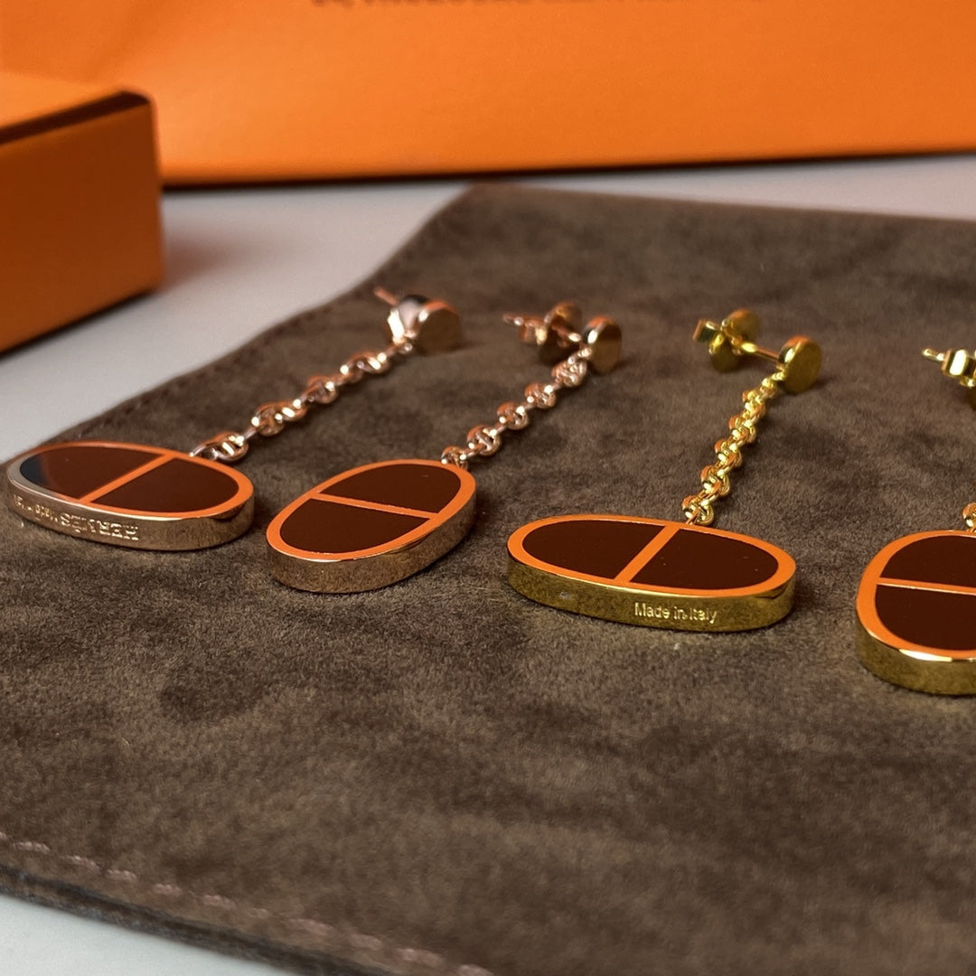 [vivabelle]CHAINE VERSO BLACK CERAMIC EARRINGS