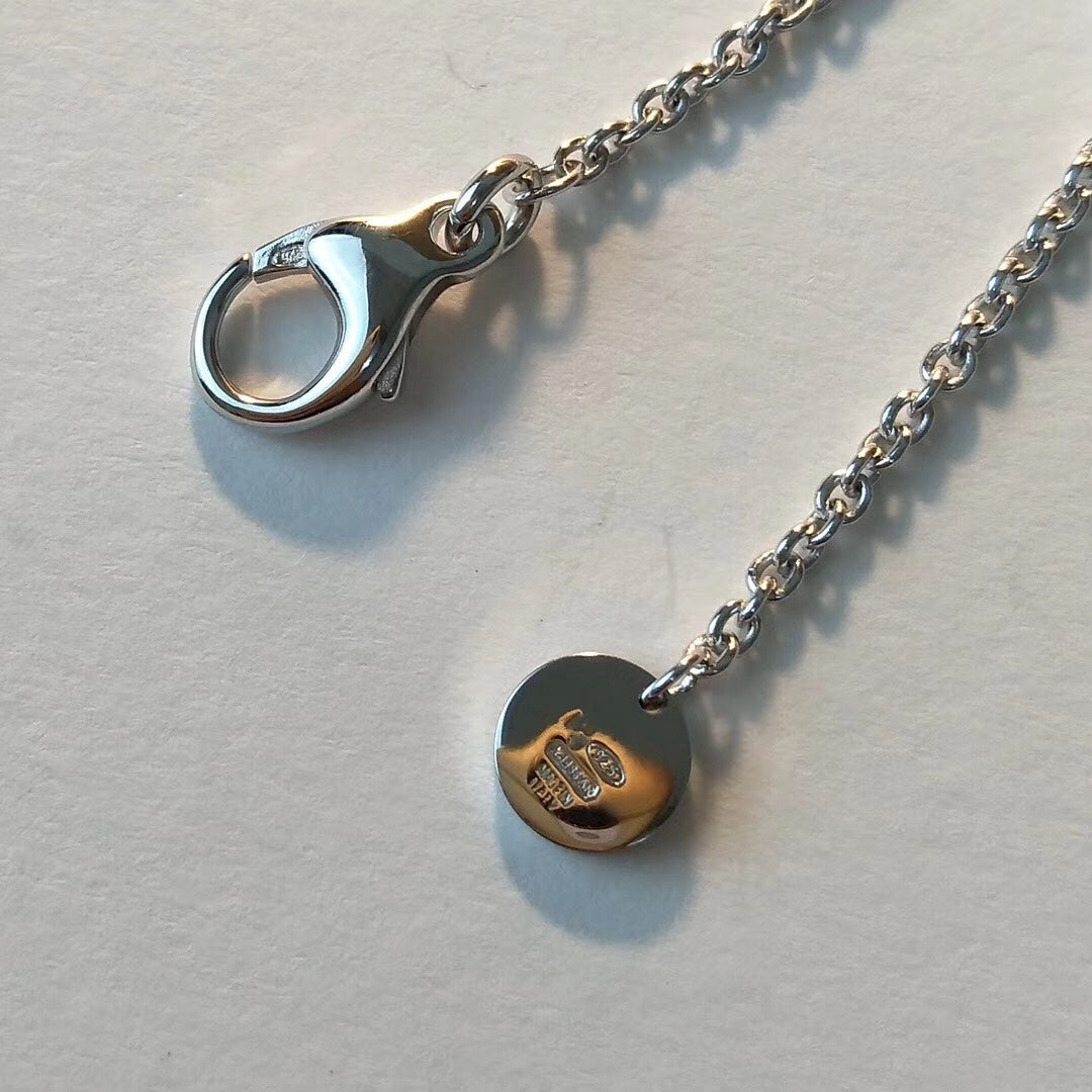 [vivabelle]ZERO 1 BLACK CERAMIC SILVER NECKLACE