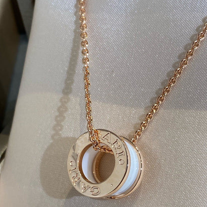 [vivabelle]ZERO 1 WHITE CERAMIC PINK GOLD NECKLACE