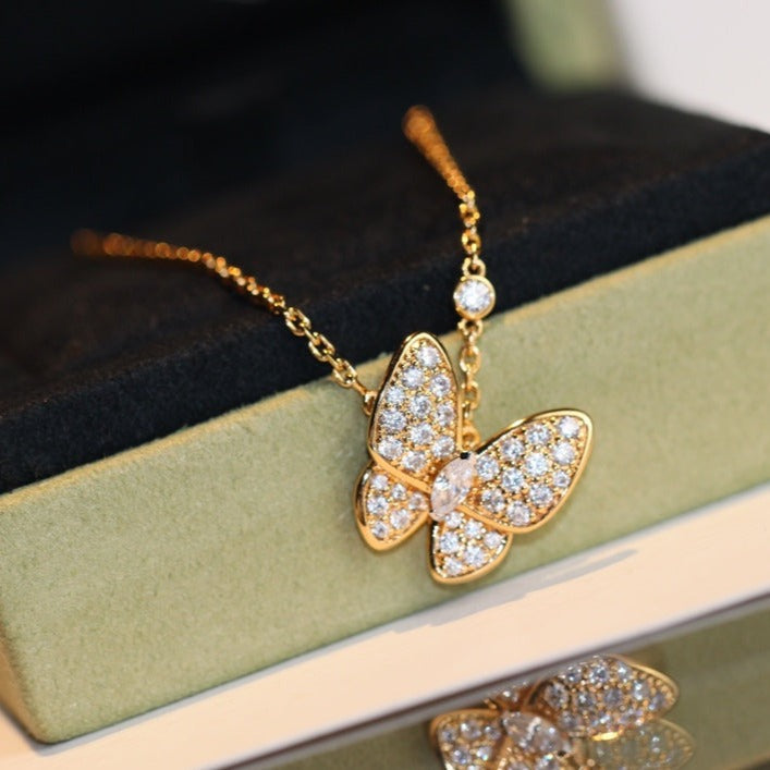 [vivabelle]BUTTERFLY DIAMOND NECKLACE