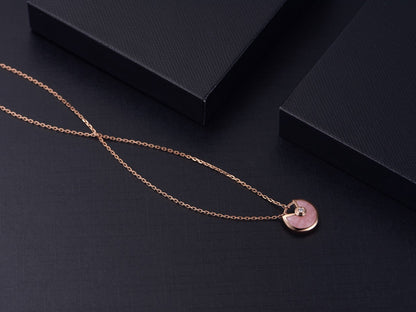 [vivabelle]AMULETTE ROSE GOLD PINK MOP NECKLACE
