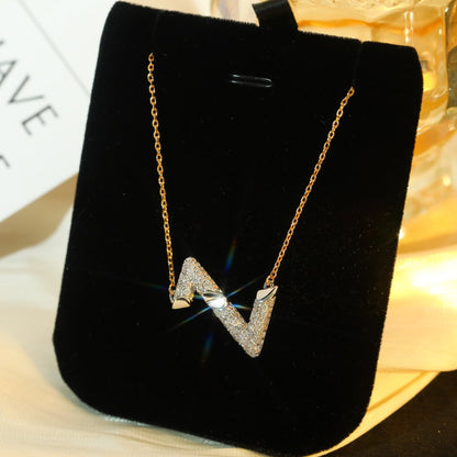 [vivabelle]VOLT SILVER DIAMOND PEDANT NECKLACE