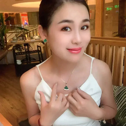 [vivabelle]CLOVER MEDIUM 1 MOTIFS MALACHITE  EARRINGS