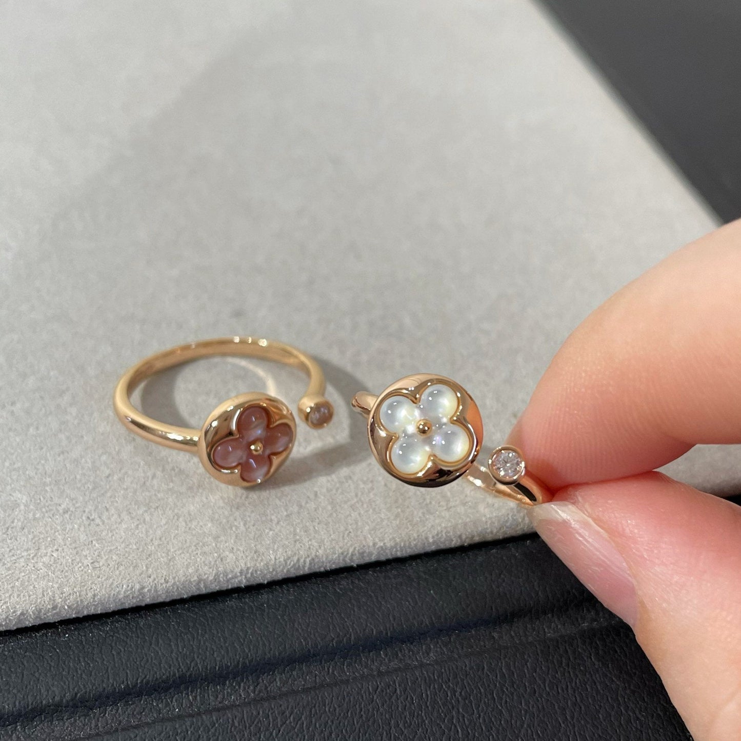 [vivabelle]SUN 1 DIAMOND PINK MOP RING