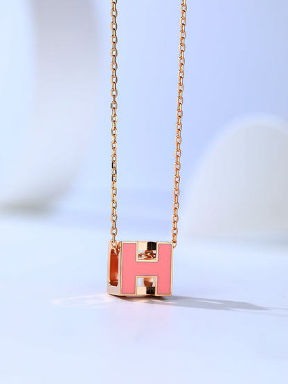 [vivabelle]H CAGE PINK GOLD NECKLACE