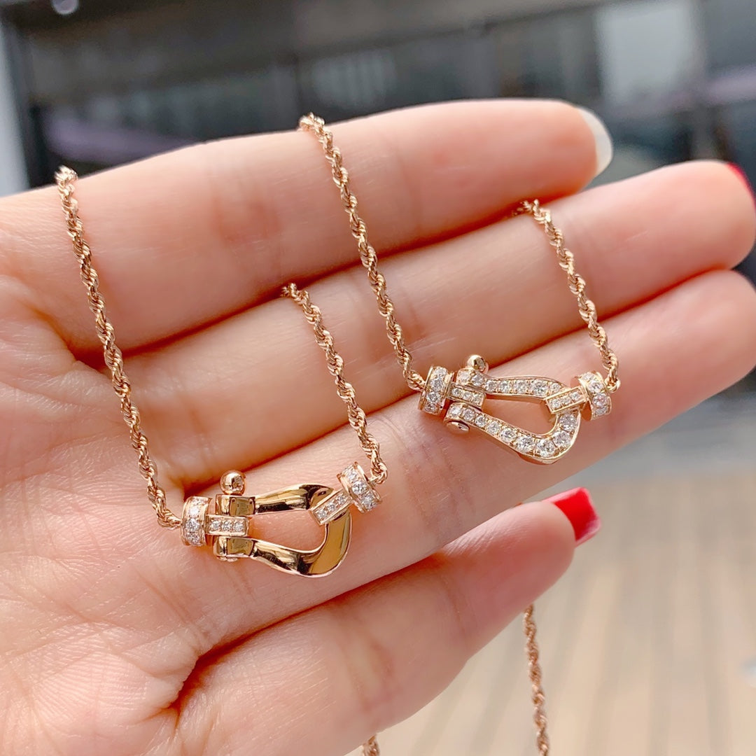 [vivabelle]FORCE 10 PINK GOLD DIAMOND NECKLACE